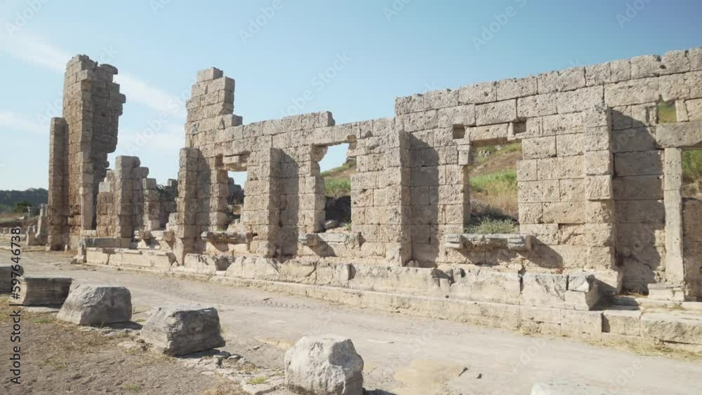 Scenic ruins of the Palace in Perge (Perga), Turkey Scenic ruins of the Palace in Perge (Perga), Turkey