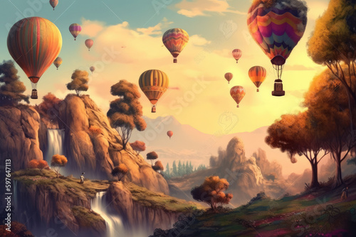 Concept art of fantasy landscape, happiness and hope.