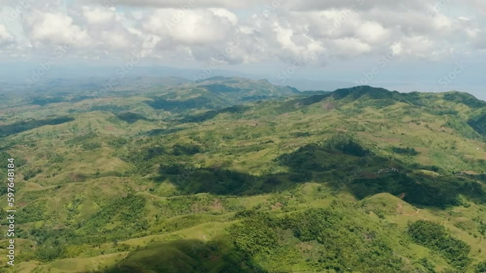 Aerial view of mountain landscape and countryside on Negros island. Philippines. Aerial view of mountain landscape and countryside on Negros island. Philippines.