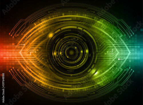 eye cyber circuit future technology concept background 