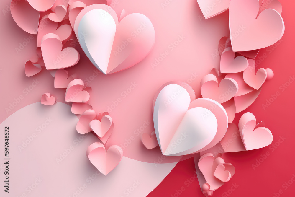 Mother's day poster with beautiful 3d hearts pattern.