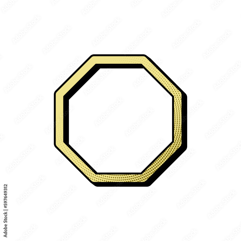 Trendy retro abstract outline shape