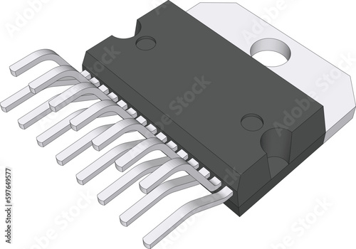 L298N is a high voltage, high current, dual full bridge driver. DC moter Driver module. 3D Vacter photo