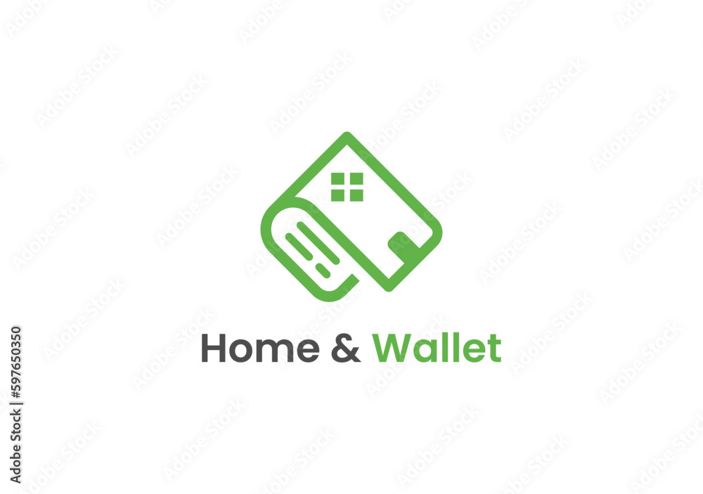 minimalist design for home and wallet logo symbol minimalist design for home and wallet logo symbol