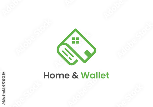 minimalist design for home and wallet logo symbol