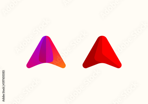 smooth and modern arrow triangle concept for compass navigation