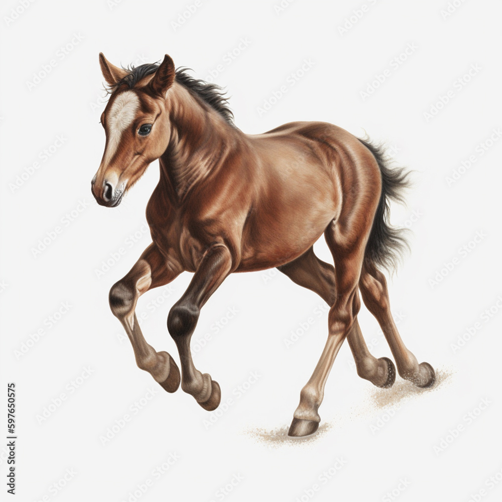 Obraz premium 走るリアルな仔馬