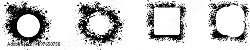 grunge frame border texture set