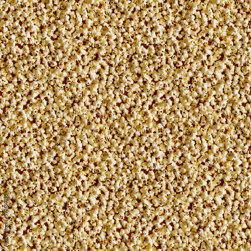 AI-Generated.  Plain Salted popcorn on  white for seamless background uses