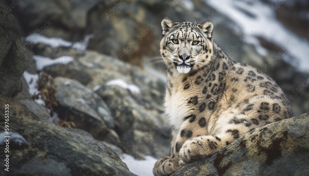 Fototapeta premium Majestic Bengal tiger looking at camera in forest generated by AI