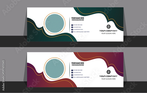 Modern creative email signature design Vector templet .