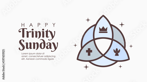 trinity sunday banner template with symbol illustration