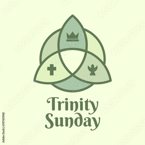 trinity sunday poster template with symbol illustration