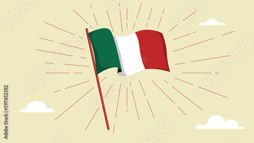 Italy Flag Hand Drawn Vector Illustration