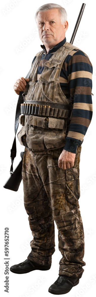 Man hunting with big gun