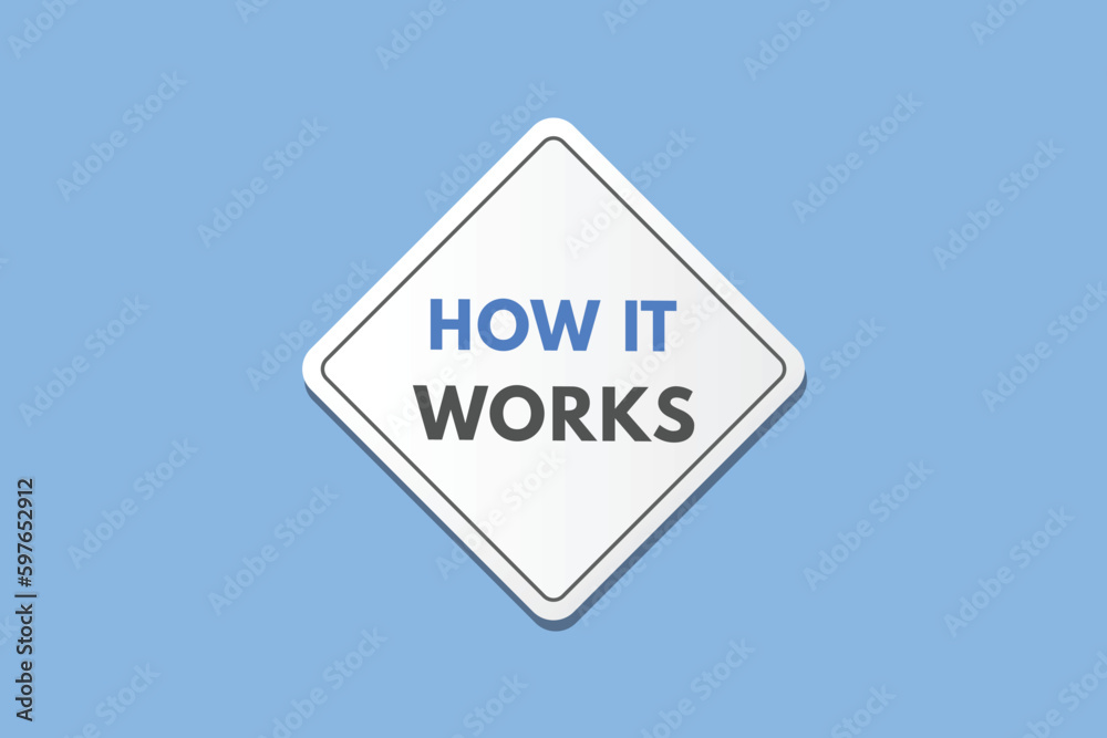 How it Works text Button. How it Works Sign Icon Label Sticker Web Buttons How it Works text Button. How it Works Sign Icon Label Sticker Web Buttons