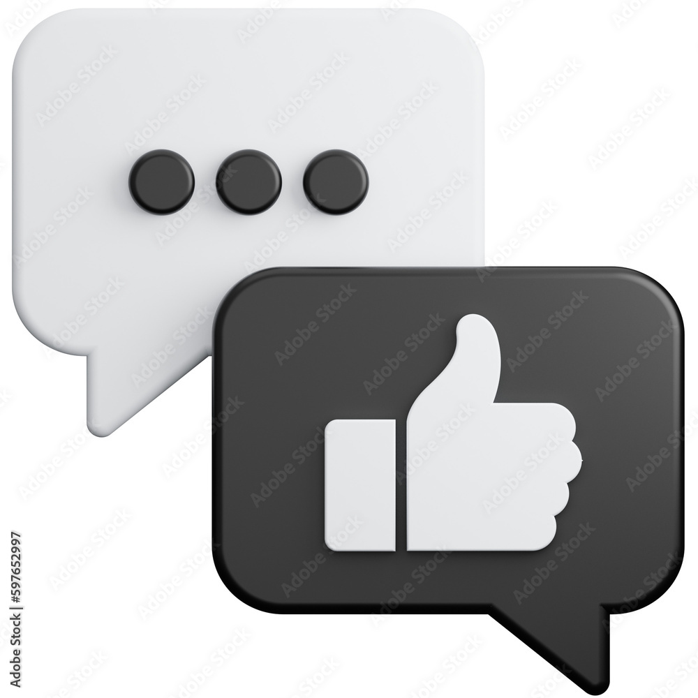 thumb up speech bubble 3d icon thumb up speech bubble 3d icon