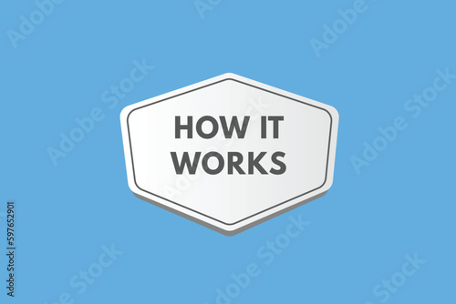 How it Works text Button. How it Works Sign Icon Label Sticker Web Buttons