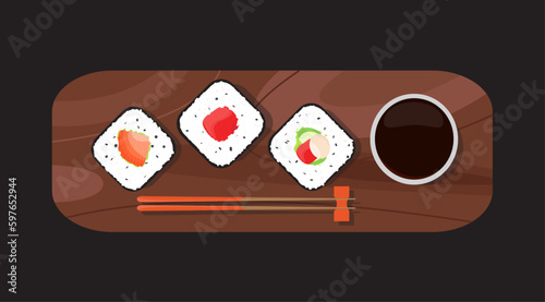 illustration of Asian food 