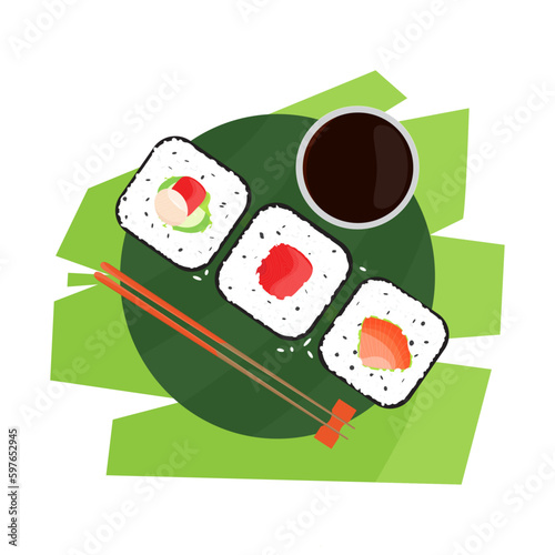 illustration of Asian food 