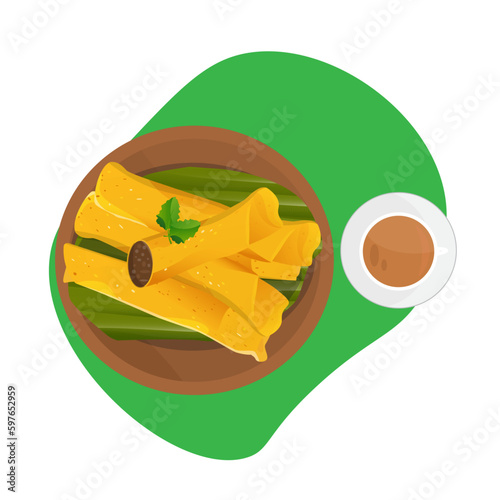 illustration of Asian food 