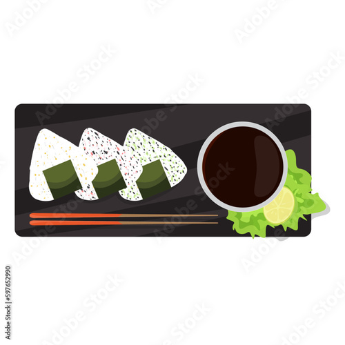 illustration of Asian food 