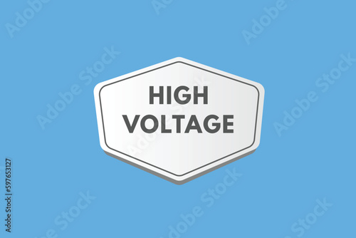 High Voltage text Button. High Voltage Sign Icon Label Sticker Web Buttons