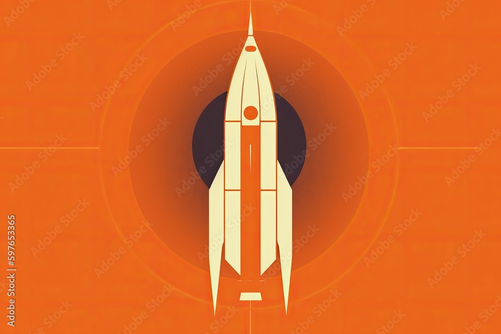 Rocket on the space. Generative AI. Rocket on the space. Generative AI.