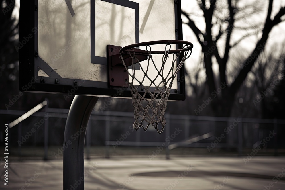 Basketball hoop and net. Generative AI.