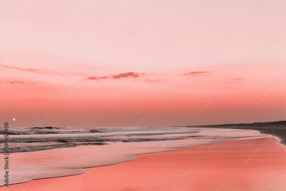 Obraz premium Sunset over the sea. Generative AI.