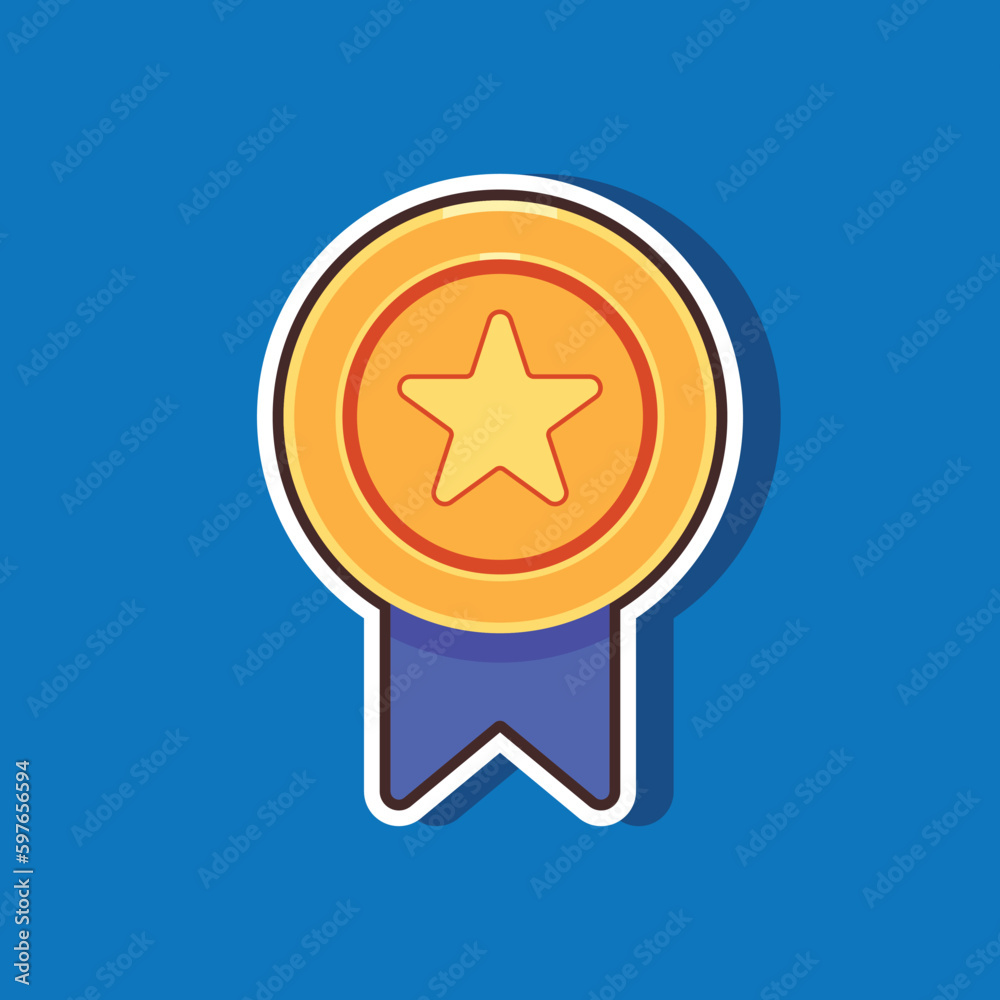 gold medal icon vector illustration with isolated background. flat icon medal. premium gold medal gold medal icon vector illustration with isolated background. flat icon medal. premium gold medal