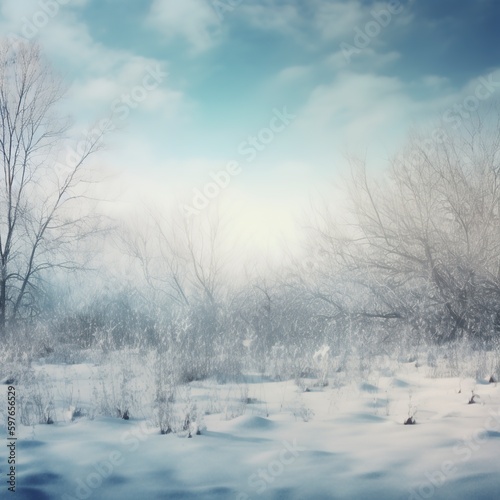 winter landscape with trees. © KKC Studio