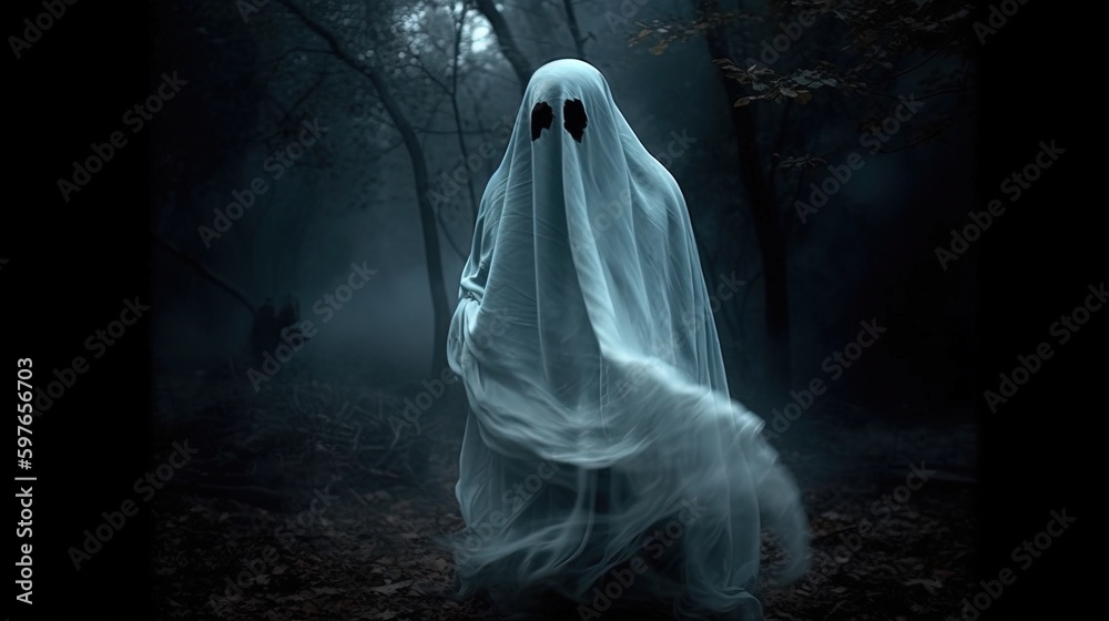 ghost, digital art illustration, Generative AI ghost, digital art illustration, Generative AI