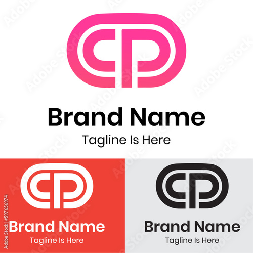 Modern initial letter cp logo design 