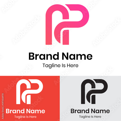 Modern initial np logo design
