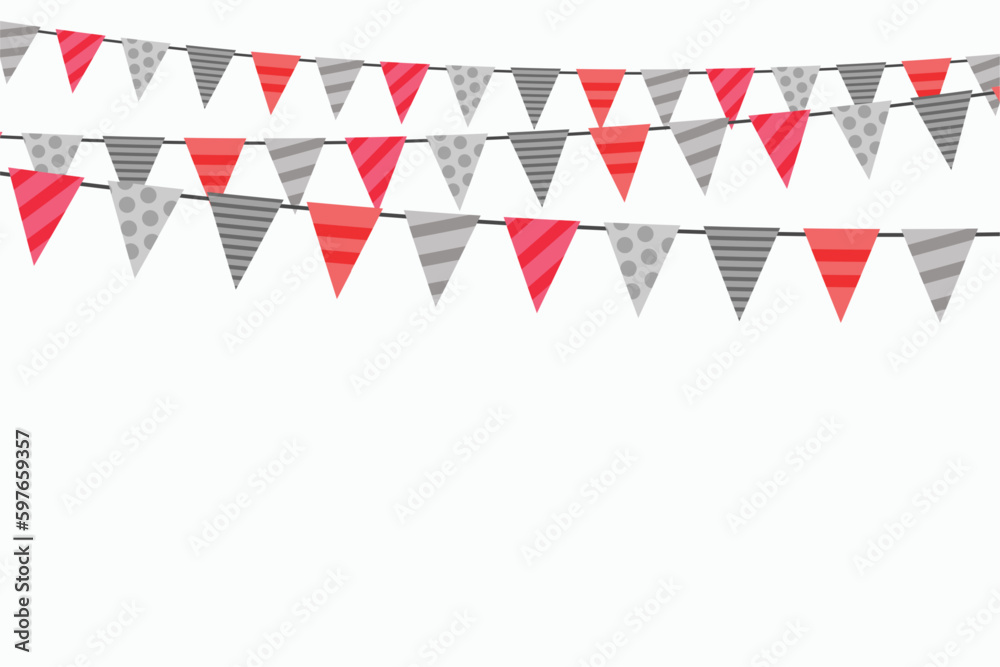 Obraz premium triangle bunting decorative background in hanging style