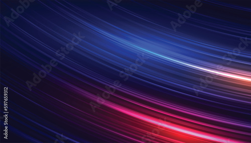 dynamic light trails banner with speed effects