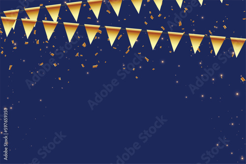 golden pennant background with shiny effect for event