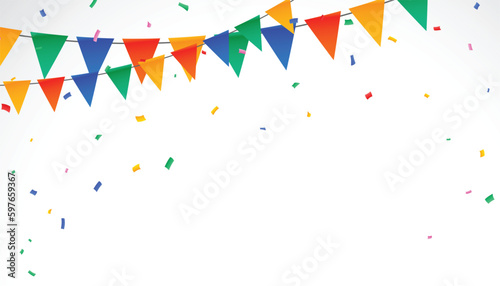 create a festive atmosphere with hanging party flag decoration