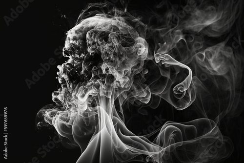 smoke on back background for photoshop Generative AI