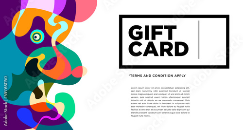 Colorful abstract geometric and fluid banner template for marketing promotion material. Giveaway, cash back, gift card, and member card bonus design template.
