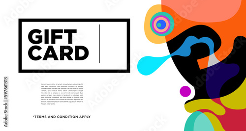 Colorful abstract geometric and fluid banner template for marketing promotion material. Giveaway, cash back, gift card, and member card bonus design template.
