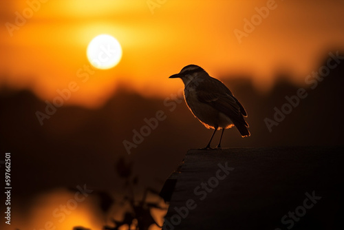  bird looking at the sunset © imur
