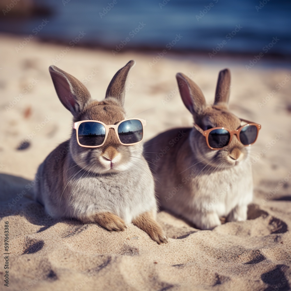 easter bunny on the beach.