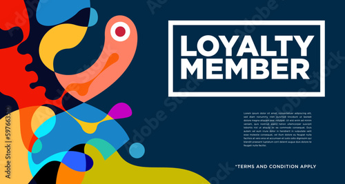 Colorful abstract geometric and fluid banner template for marketing promotion material. Giveaway cash back gift card and member card bonus design template.