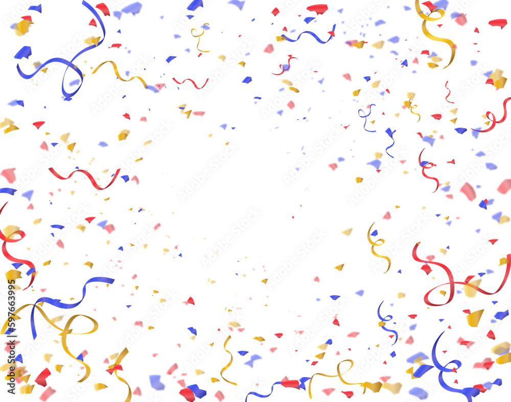  streamers and confetti isolated 