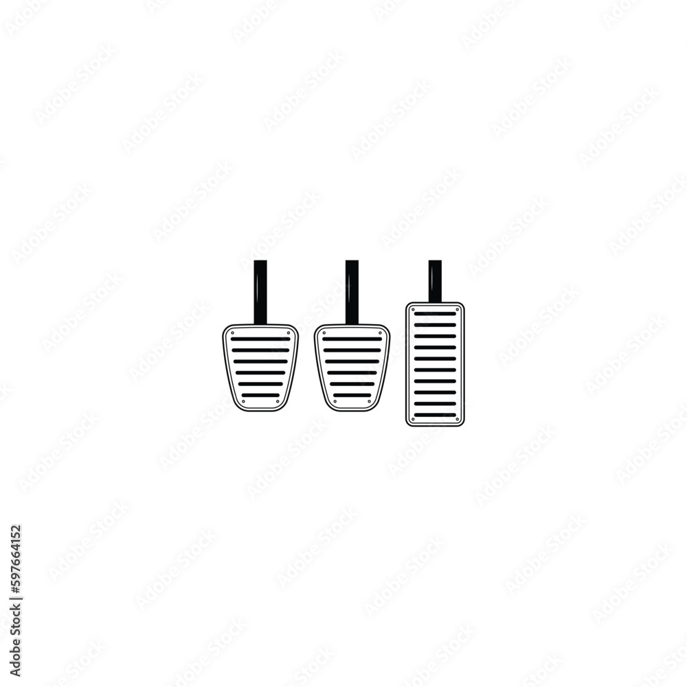 gas, brake and clutch pedals isolated vector graphics gas, brake and clutch pedals isolated vector graphics