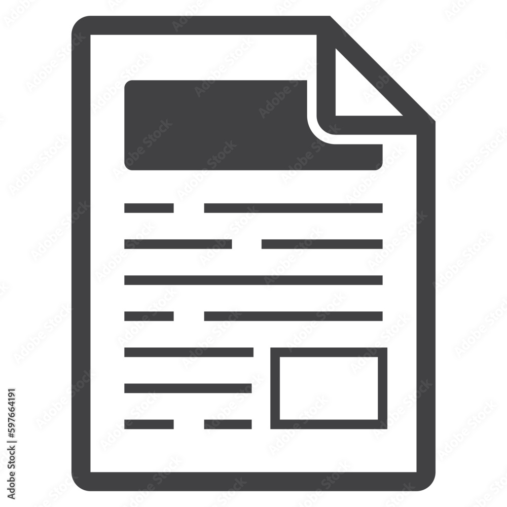 Document stationary icon. solid icon