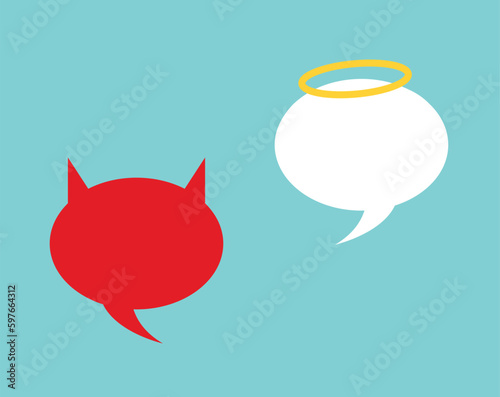 Good and Evil Speech Bubble vector