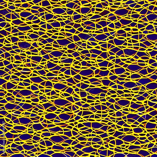 A digital abstract pattern of interlocking circles in shades of yellow, orange, and red4, Generative AI